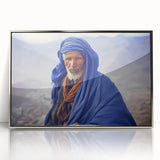 Art Deco style poster of an African scenery in Mali, framed in silver acrylic, ideal for modern art wall decor.