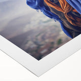 Art deco poster featuring a serene Mali landscape on rolled canvas, with soft earth tones, suitable for dining room decor.