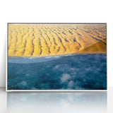 Acrylic print of an African scenery in Namibia, featuring earthy tones and mid-century modernist style.