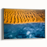 Vintage poster art of an African scenery on a framed canvas, featuring vibrant earthy tones, ideal for living room decor.