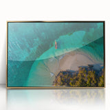 Acrylic print of a Tanzanian landscape with muted earth tones, framed in gold, suitable for modern art wall decor.