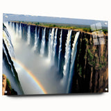 Acrylic print of a large abstract depiction of a Zambian landscape in earthy tones.