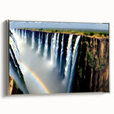 Landscape art painting of a vibrant Zambian scenery on a framed canvas, ideal for adding color to a monochrome room decor.