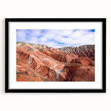 Extra large abstract art print featuring vibrant, colorful textures on a black framed canvas, ideal for living room decor.