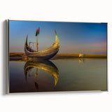 Framed canvas of a Bangladesh landscape in vibrant colors, ideal for living room decor.