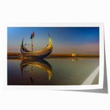 Extra large rolled print of a Bangladesh scenery with vibrant green and blue hues, ideal for art wall dining room.