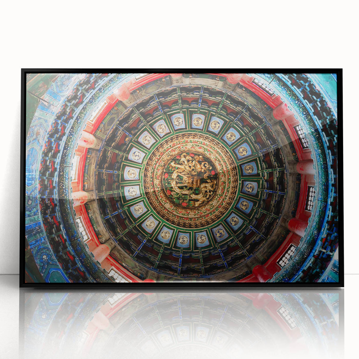Large abstract wall art of Beijing skyline in muted gray and black tones on framed acrylic, ideal for modern office decor.