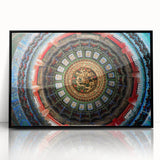 Large abstract wall art of Beijing skyline in muted gray and black tones on framed acrylic, ideal for modern office decor.