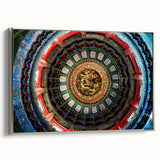 Landscape art painting of Beijing scenery in colorful tones on framed canvas, ideal for modern living room decor.