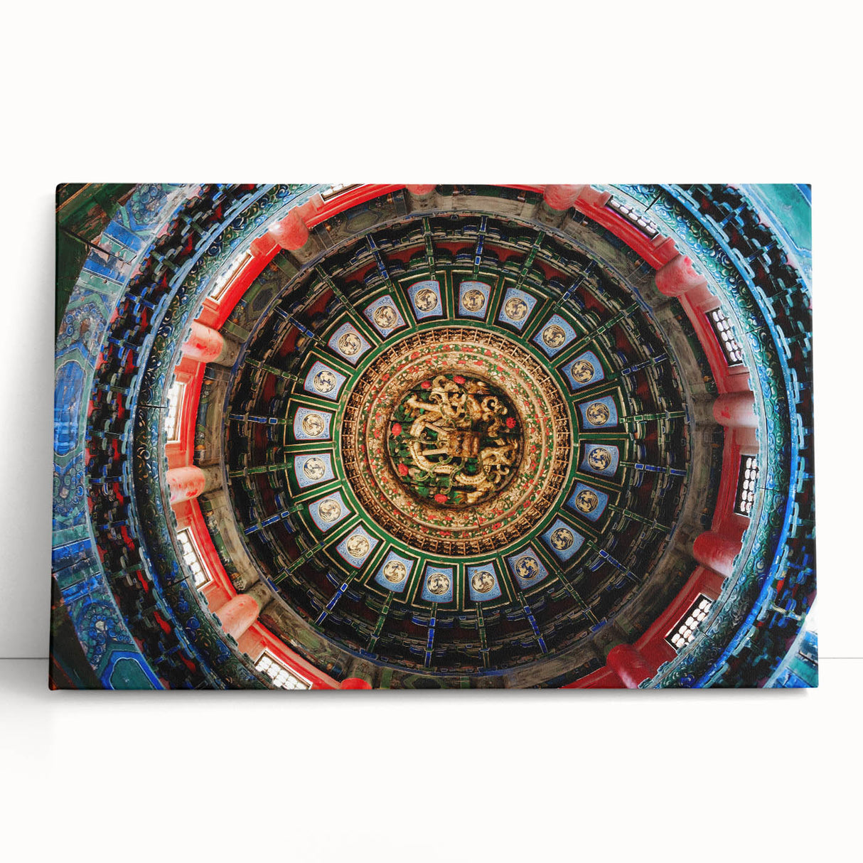 Black and white stretched canvas depicting Beijing cityscape, suitable for kitchen wall art or bedroom.