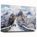 Acrylic print of the Great Wall of China in muted earth tones, ideal for bedroom or dining room art.