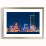 Textured abstract art print depicting a serene Georgian landscape in muted earth tones, framed in silver.