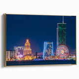 Framed canvas depicting a vintage-style landscape of Georgia, Asia in muted gold and black tones, ideal for bedroom wall art.