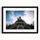 Abstract art print of Hong Kong skyline in vibrant colors on a textured, extra large canvas, ideal for living room decor.