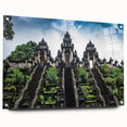 Large abstract wall art depicting an Indonesian landscape in vibrant hues on acrylic glass.