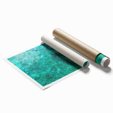 Extra large rolled print of a serene Malaysian landscape with lush florals in soft green and blue tones.