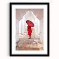 Abstract art print of a colorful Myanmar landscape in textured style on a large framed canvas, ideal for living room decor.