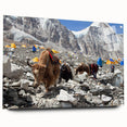Acrylic print of a Nepalese landscape in muted earth tones, suitable for bedroom or dining room decor.