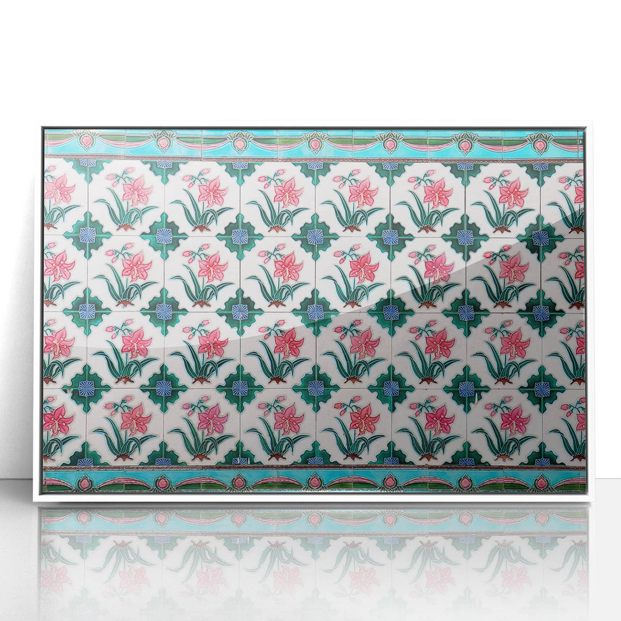 Art deco style Singapore skyline in muted gray and blue tones on a framed acrylic, ideal for modern art wall decor.