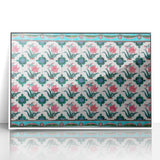 Art deco style Singapore skyline in muted gray and blue tones on a framed acrylic, ideal for modern art wall decor.