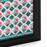 Framed canvas featuring a textured depiction of the Singapore skyline in black with colorful accents.
