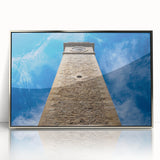 Mid-century modernist art depicting a Sri Lankan landscape in muted earth tones, framed acrylic.