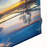 Large abstract wall art of a Taiwan scenery in muted earth tones on acrylic glass, suitable for dining room ambiance.