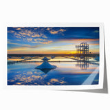 Extra large rolled print of a Taiwan landscape with vibrant green and blue hues.