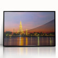 Large abstract wall art of Bangkok skyline in muted gray tones on a framed acrylic, ideal for modern living room decor.