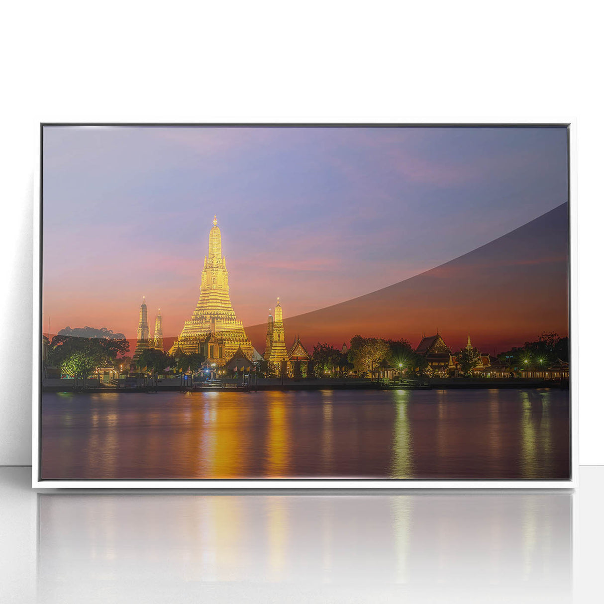 Acrylic print of Bangkok scenery with pastel shades in art deco style, ideal for modern art wall decor.
