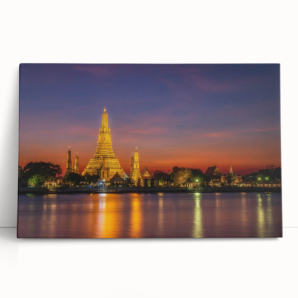 Large black and white acrylic print of Bangkok skyline, ideal for kitchen wall art or bedroom decor.