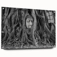 Acrylic print of a large abstract depiction of a Thai landscape in muted earth tones.
