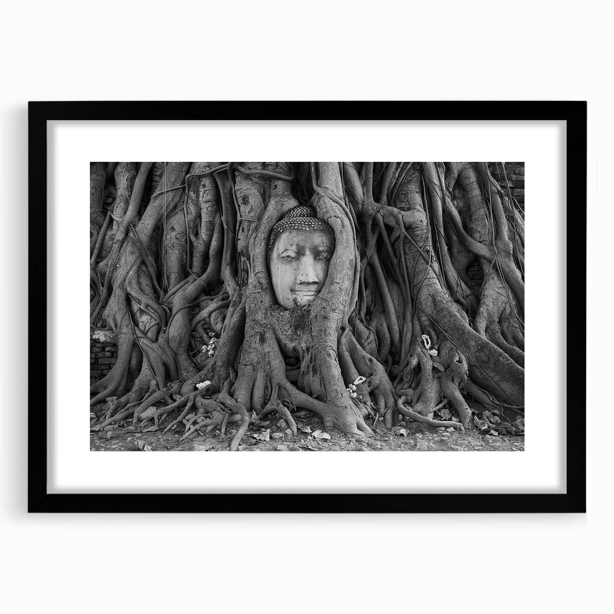 Extra large abstract art print featuring a vibrant, colorful depiction of a Thai landscape on a textured canvas.