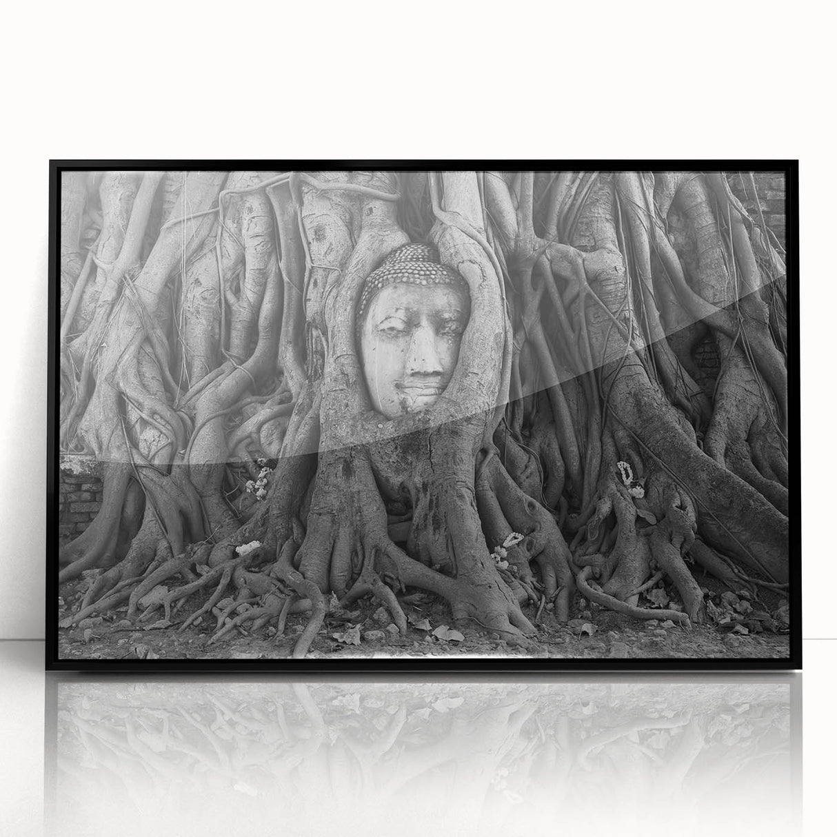 Large abstract wall art depicting a vibrant, colorful Thai landscape on a framed acrylic, ideal for modern living room decor.