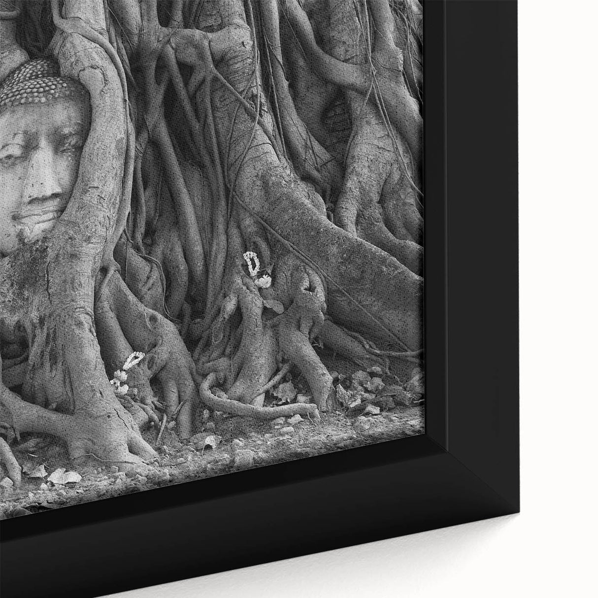Extra large framed canvas featuring a textured depiction of a Thai landscape in vibrant colors, ideal for living room decor.