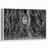 Vintage poster art of a Thai landscape on framed canvas, featuring vibrant colors, ideal for living room decor.