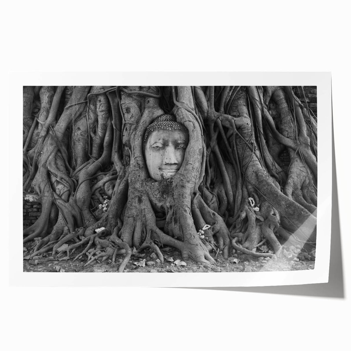 Extra large rolled print of a Thai landscape with lush greens and floral elements, ideal for dining room decor.