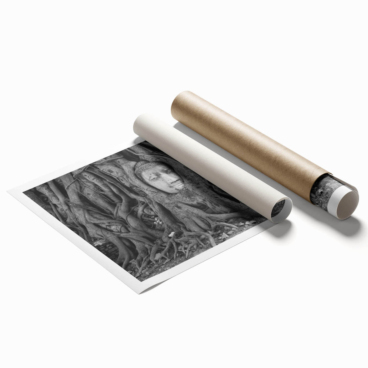 Extra large rolled print of a serene Thai landscape with lush greenery and floral elements.