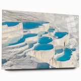 Large abstract wall art featuring a scenic Turkish landscape in muted earth tones on acrylic glass.
