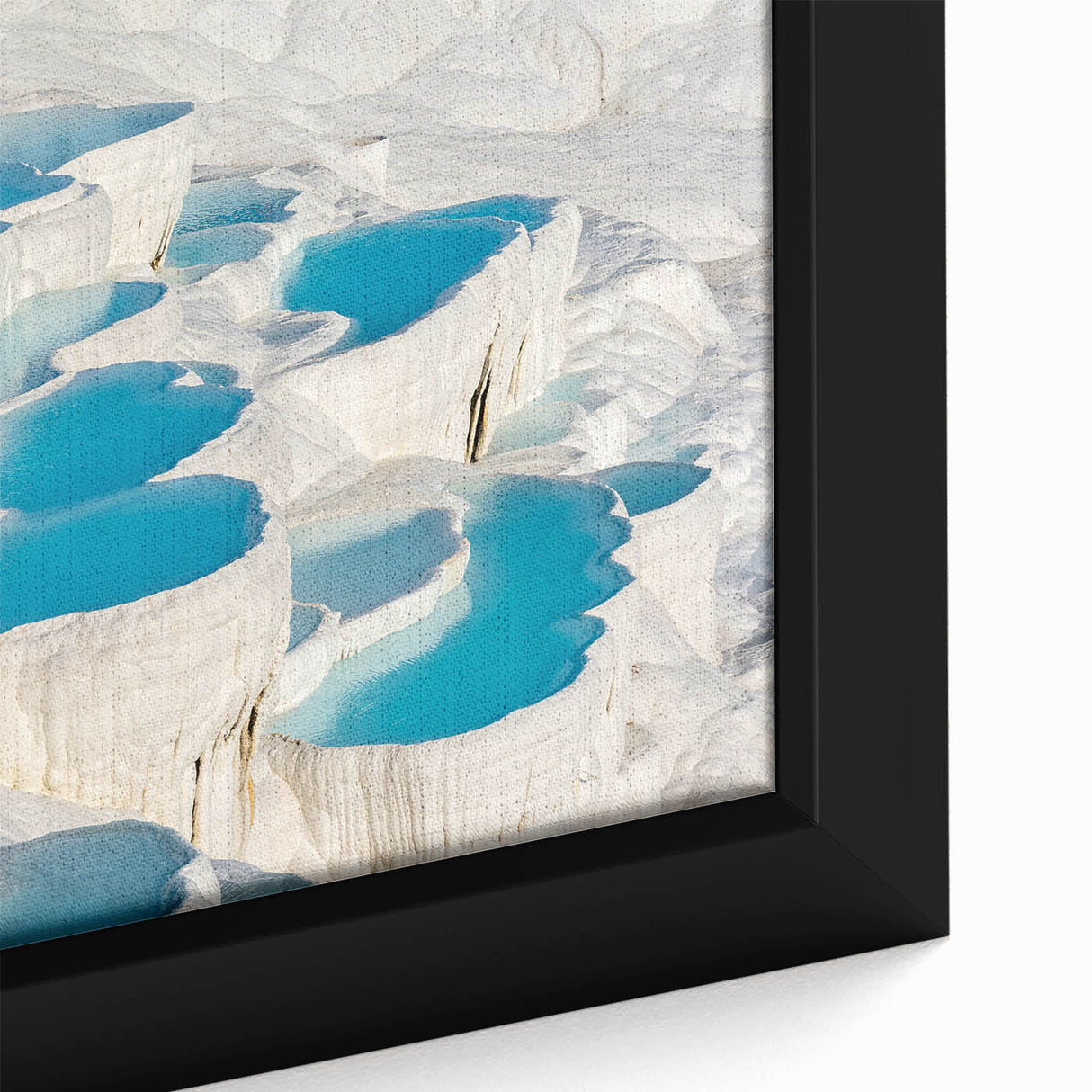 Extra large black wall art featuring a textured, colorful scene of a Turkish landscape on framed canvas.