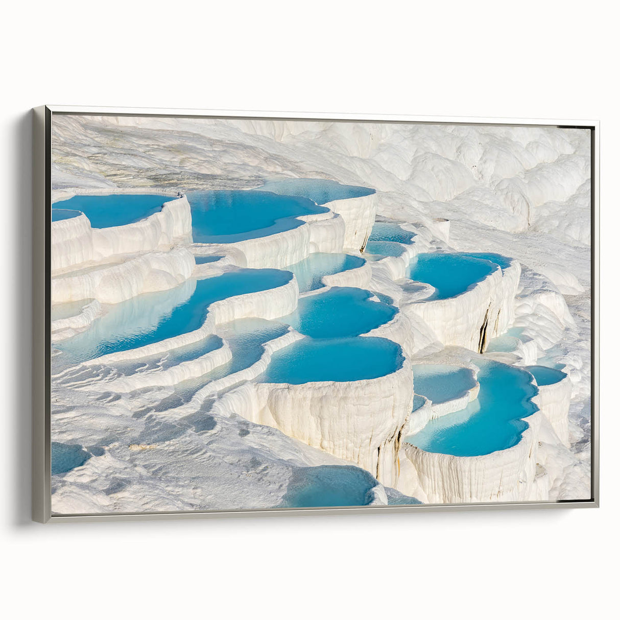 Framed canvas depicting a colorful vintage landscape of a Turkish scenery, ideal for adding a cultural touch to any room.