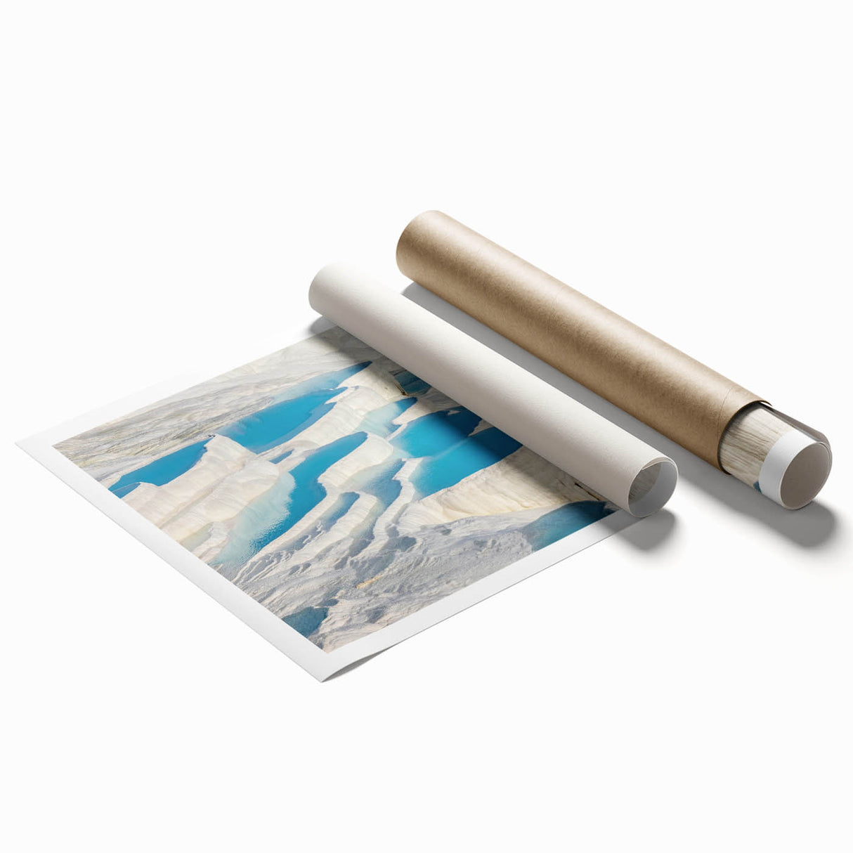 Extra large rolled print featuring a serene floral scene in soft pastel shades.