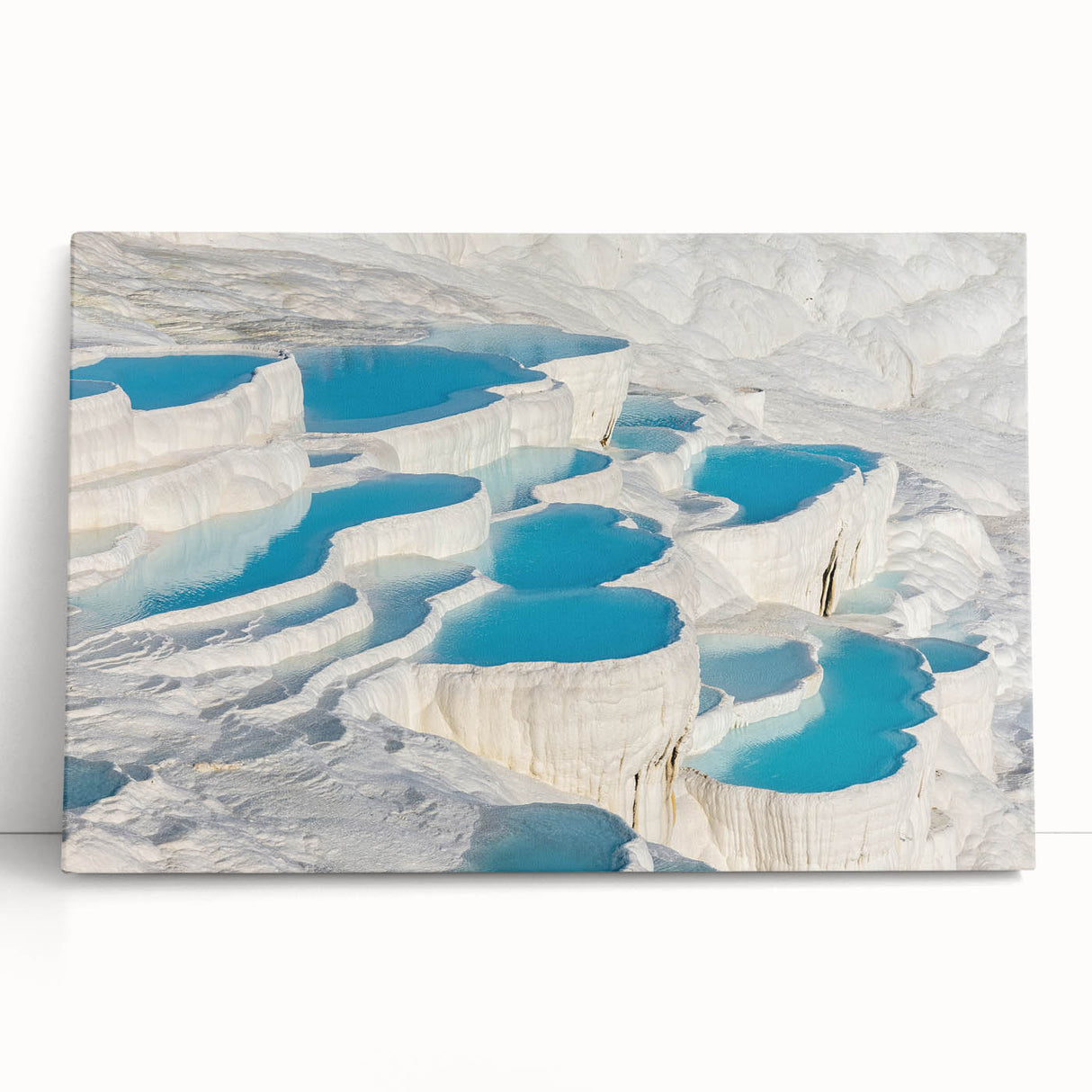 Black and white large art of a Turkish landscape on stretched canvas, ideal for kitchen wall art or bedroom decor.