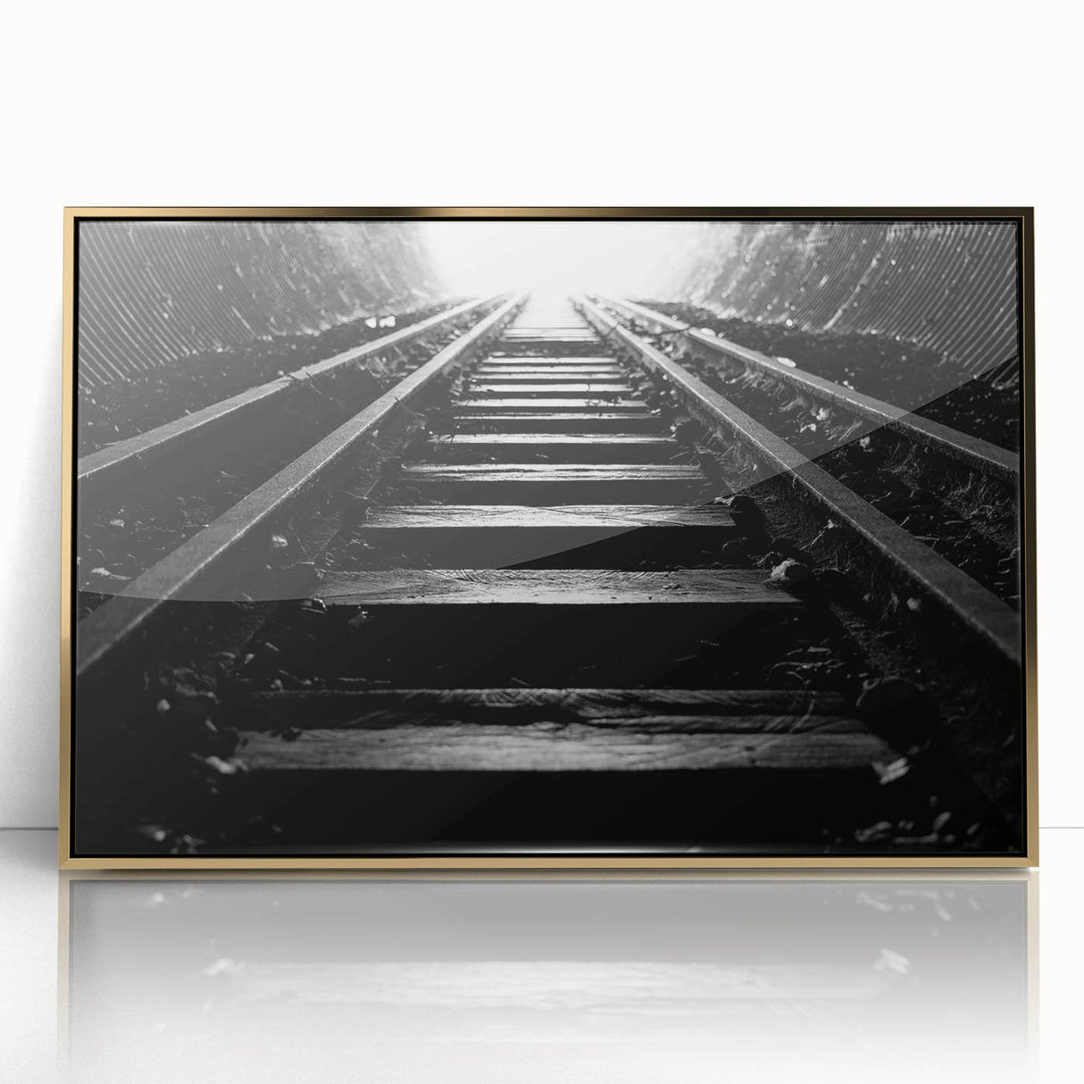 Mid-century modernist art depicting Adelaide scenery in muted gold and blue tones on a framed acrylic.