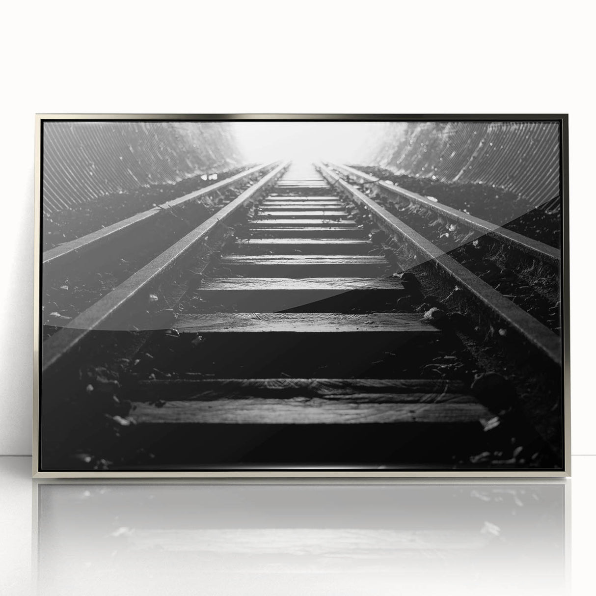 Framed acrylic print of Adelaide scenery in art deco style with silver tones, ideal for modern art wall decor.