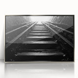 Framed acrylic print of Adelaide scenery in art deco style with silver tones, ideal for modern art wall decor.