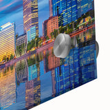 Large abstract wall art depicting Perth scenery in muted earth tones on acrylic glass, suitable for dining room ambiance.