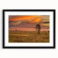 Extra large, textured abstract art print depicting vibrant, colorful Australian scenery on a framed canvas.