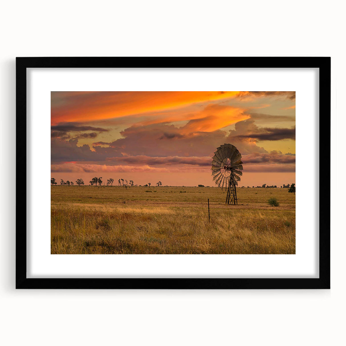 Extra large, textured abstract art print depicting vibrant, colorful Australian scenery on a framed canvas.