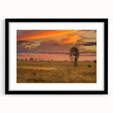 Extra large, textured abstract art print depicting vibrant, colorful Australian scenery on a framed canvas.